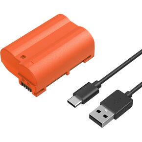 بطارية كاميرا SMALLRIG EN-EL15C بقدرة 2400 مللي أمبير في الساعة USB-C لنيكون Z6 III وZf وZ8 و2.5H بطارية مشحونة بالكامل لنيكون Z7 وZ6 وZ7 II وZ6 II وZ5 وD850 وD810 وD810A وD780 وD750 وD610 ، D500، برتقالي - 4966