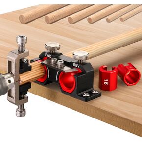 Double Cutting Dowel Maker Jig Kit Electric Drill Carbide Inserts Stable wooden Dowel Cutter tool Dowel Plate (Metric 9 different diameters)
