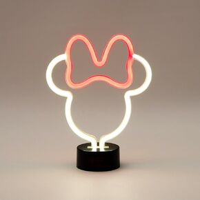 Idea Nuova Disney Minnie Mouse Battery Operated LED Neon Table Lamp with 4 Hour Timer