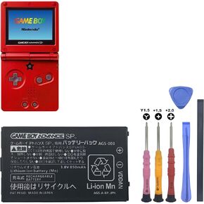 Gameboy Advance SP Battery AGS-003 3.8V 850mAh Replacement for Nintendo Gameboy Advance SP Battery with Repair Tool Kit