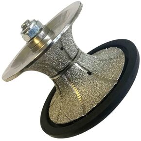 2" Full Bullnose Diamond Hand Profile Wheel for Granite, Marble, and Stone, 40/50 Grit, Shape V, 5/8"-11 Arbor