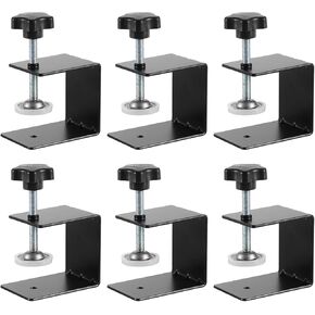 uxcell 6 Pcs Drawer Front Installation Clamps, 2.8mm Cabinets Hardware Jig Cold-Rolled Steel Drawer Fixing Clip Cabinets Installation Tools for Household Tables Desks Mount, Black