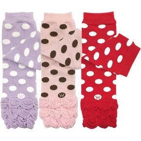 allydrew 3 Pack Polka Dots, Ruffles & Stripes Baby Leg Warmer & Toddler Leg Warmer for Boys & Girls in Kuwait
