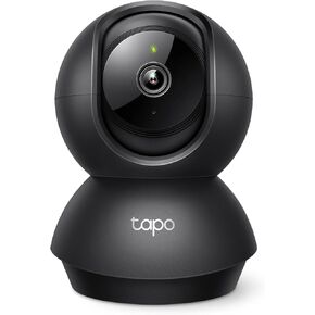 كاميرا مراقبة Tapo من TP-Link Pan/Tilt لمراقبة الأطفال، كاميرا للحيوانات الأليفة مع كشف الحركة، 1080P، صوت ثنائي الاتجاه، رؤية ليلية، تخزين بطاقة Cloud وSD، تعمل مع Alexa وGoogle Home، أسود (Tapo C201)