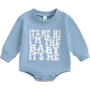 Murnouche Newborn Baby Boy Girl Clothes Letter Print Long Sleeve Sweatshirt Bubble Romper Fall Outfits