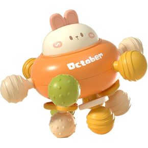 Baby Sensory Teething Teether Toys,Baby Sensory Montessori Toy,Teething Toys for Babies 0-6 Months | Baby Teething Ball Toys 6~12 Months Rattle Sensory Infant Toys (Rabbit)