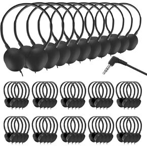 50 Pack Kids Headphones Bulk for Classroom School K-12, Wholesale Wired Student Headaets Adjustable 3.5mm Jack for Chromebook Laptop PC (HY104,50 Mixed)