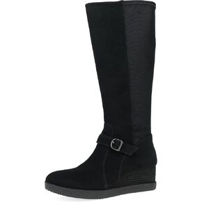 Dansko Shelia Wedge Boot for Women - Durable Waterproof Leathers and Leather-Stacked Heel - Buckle Detail and Tall Shaft for Seasonal Style