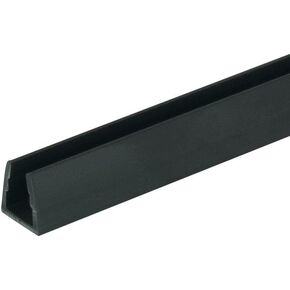 Outwater Plastics Black 1/4'' Styrene Plastic U-Channel/C-Channel 48 Inch Lengths (Pack of 3)