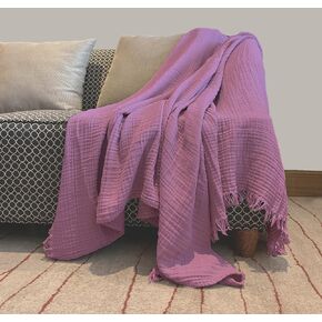 KyraHome 100% Organic Cotton Muslin Swaddle Blanket 42"x42" for Baby Adults, Hand-Plant Dyed, Soft Breathable Lightweight Blanket, All Season (Oatmeal Khaki)