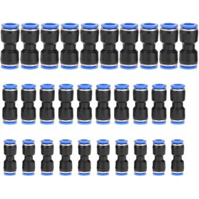Connect Connections for 1/4 inch 5/16 3/8 6mm 8mm 10mm Pipe pcs Quick Release Straight Push Connectors Air Line Fittings Tu The Plastic 30 Pieces Pneumatic pluggable