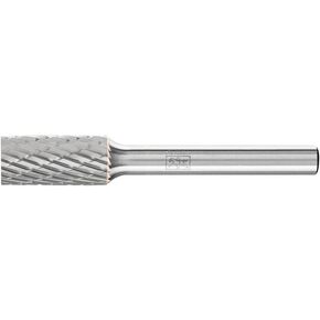 PFERD Cylindrical Carbide Bur, Uncoated (Bright) Finish, Double Cut, Plain End, 1/4" Shank, 3/8" Head Diameter, 3/4" Head Length (SA-3)