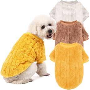 Dog Sweater, 3 Pack, Small, Polyester, Pink, Purple, Rose Red, Warm Clothes for Winter Christmas, Unisex, Small Breeds, Pull On, Classical Style