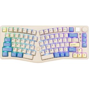 LEOBOG A75 75% Alice Keyboard, Wireless Gaming Keyboard with Knob and Joystick Design, Top Mount Mechanical Keyboard with Flex-Cut PCB, PC Plate, Magnetic Stands for Win/Mac (Black)