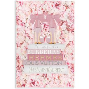 Stupell Industries Pink Fashion Heals with Glam Books and Rose Details Wall Art, 10 x 15
