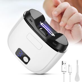 Automatic Nail Clipper, Baby Nail Trimmer Electric with 3 Speeds Mode, LCD Digital Display and Nail Clip Storage, USB Rechargeable Electric Nail File for Kids, Children, Adults and Seniors