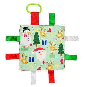 Baby's First Christmas Crinkle Tag Toy Lovey with Santa Reindeer & Rudolph Stocking Stuffer