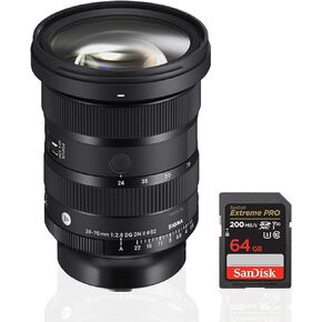 Sigma 24-70MM F2.8 DG DN II Art Lens, L Mount Bundle with SanDisk 64GB Extreme Pro SDXC UHS-I Memory Card (2 Items)