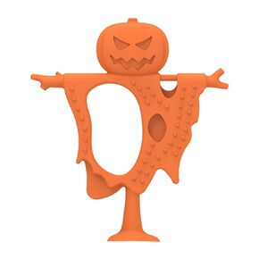 Baby Teethers for 3+ Months Infants Sucking, Food Grade Silicon Scarecrow Pumpkin Styling Teething Toy, BPA Free (Orange)