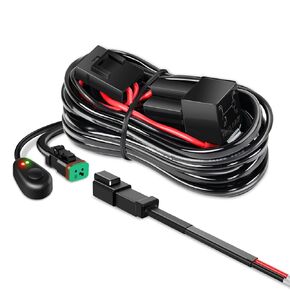 Nilight - 10016W 16AWG DT Connector Wiring Harness Kit LED Light Bar 12V On Off Switch Power Relay Blade Fuse for Off Road Lights LED Work Light-2 Leads,2 Years Warranty