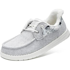 STQ Slip Ins Women's Winter Loafers丨Orthopedic Fur Lined Boat Shoes Foot Pain Relief