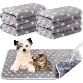 4 Pcs Reusable Dog Pee Pads Waterproof Dog Mat 20 x 30 Inch Stars Pattern Puppy Whelping Training Mat Potty Pads Washable Puppy Pads Cage Liner Crate Mat Throw Blanket Furniture Protector