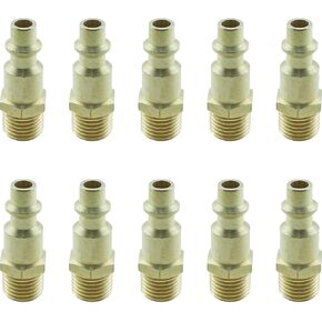 TAODAN 10PCS Brass 1/4 Inch NPT Male Industrial Air Hose Quick Connect Adapter Air Compressor Accessory for Pneumatic Tool Air Compressors Air Nail Gun