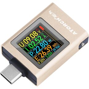USB C Power Meter USB C Tester, USB Multimeter 4.5-50V 0-12A Two-Way Measurement Voltage Current Capacity Amp Volt Voltmeter Ammeter Detector Digital Tester for Chargers Power Bank Cable in Kuwait