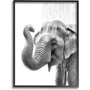 Stupell Industries Elephant Bathroom Splash Framed Giclee Art by Annalisa Latella