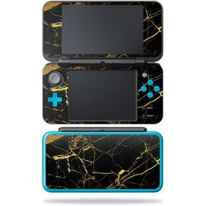 MightySkins Skin Compatible with Nintendo New 2DS XL - Black Gold Marble | Protective, Durable, and Unique Vinyl Decal wrap Cover | Easy to Apply, Remove, and Change Styles | Made in The USA