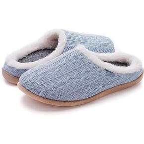 WHITIN Women Arch Support Fuzzy Knitted Slipper Warm Slip On House Shoes in Kuwait