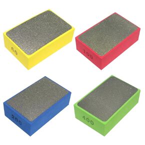 4 Pieces Diamond Hand Polishing Pads Diamond Standing Pads Diamond Standing Blocks for Hand Sanding Tile Concrete Glass Ceramics Marble Granite(60#,100#,200#,400#)