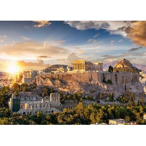 Acropolis of Athens Greece Backdrops Greek Parthenon Temple Photography Backgrounds for Mythology Birthday Theme Party Decorations Supplies Photoshoot Props, 10x8FT