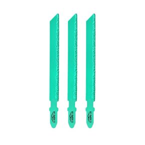 Diamond Jig Saw Blades - 5pcs 4 Inch/100mm Cutting Disc for Straight or Curved Cut Fibreglass Marble Plastic Wood Plasterboard with T Shank Grit 46