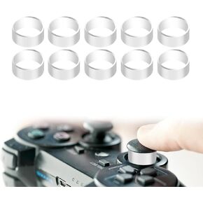 10 قطع من واقي عصا التحكم، حلقة حماية غير مرئية من السيليكون متوافقة مع Steam Deck Xbox Switch Pro PS5 PS4 ملحقات وحدة التحكم في الألعاب (أبيض، أسود)