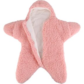 Baby Wearable Sleeping Bag Baby Starfish Onesie Newborn Fleece Cashmere Cotton Snowsuit Swaddle Blanket Stroller Wrap for 0-9 Months Boys Girls (Khaki)