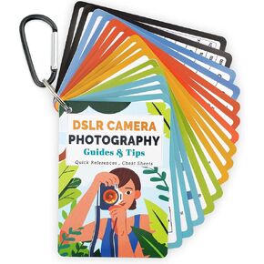 DSLR Cheat Sheet Settings: Camera Settings Cheat Book for Canon Nikon Sony - Basic Guide Cards About Exposure Settings Tips Exposure - Quick Reference Photography Accessories for Photographers （Girl）