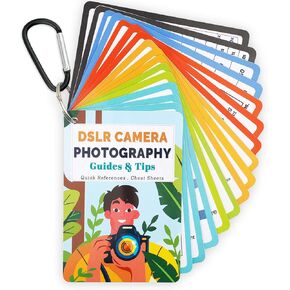 DSLR Cheat Sheet Settings: Camera Settings Cheat Book for Canon Nikon Sony - Basic Guide Cards About Exposure Settings Tips Exposure - Quick Reference Photography Accessories for Photographers （Girl）