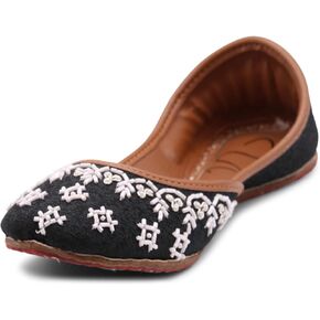Women's Plain Jutti Indian Mojari Casual Khussa Flats