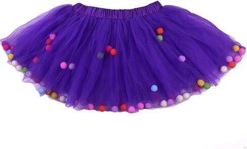 Baby Girls Tutu Dress Pom Pom Balls Soft Tulle Tutu Dress for Toddler Girls in Kuwait