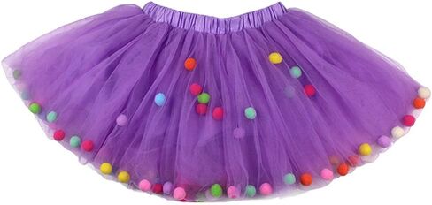 Baby Girls Tutu Dress Pom Pom Balls Soft Tulle Tutu Dress for Toddler Girls in Kuwait