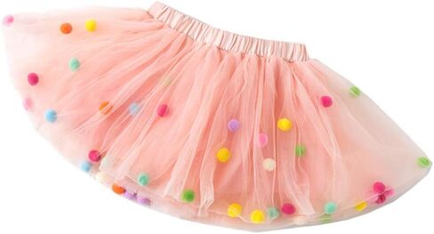 Baby Girls Tutu Dress Pom Pom Balls Soft Tulle Tutu Dress for Toddler Girls in Kuwait