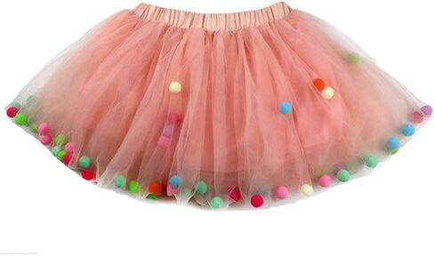 Baby Girls Tutu Dress Pom Pom Balls Soft Tulle Tutu Dress for Toddler Girls in Kuwait