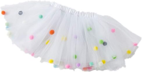 Baby Girls Tutu Dress Pom Pom Balls Soft Tulle Tutu Dress for Toddler Girls in Kuwait
