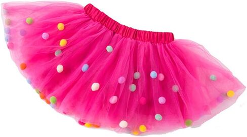 Baby Girls Tutu Dress Pom Pom Balls Soft Tulle Tutu Dress for Toddler Girls in Kuwait