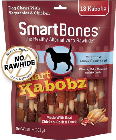 SmartBones Smart Kabobz, Rawhide-Free Chews For Dogs, Made With Real Chicken, Pork And Duck, 20 count in Kuwait