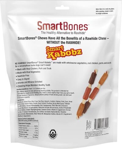 SmartBones Smart Kabobz, Rawhide-Free Chews For Dogs, Made With Real Chicken, Pork And Duck, 20 count in Kuwait