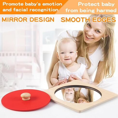 Montessori Educational Toys for Babies 7-12 Months, 7 in 1 Early Learning Educational Kit for Toddlers Gifts, Includes Spinning Drum, Permanent Box, Red Mirror Knob Puzzle, Hedgehog Rattle and More in Saudi Arabia