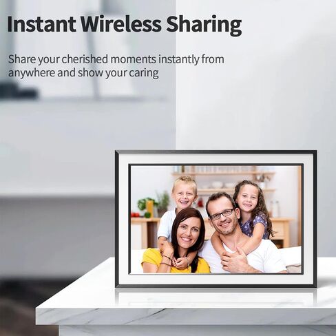 PRITOM Smart Digital Photo Frame WiFi with Removable Swivel Stand- 10.1'' Digital Picture Frame, HD, Touch,16 GB, Auto-Rotate, Share Photos or Videos via Email or App, (Black White) in Kuwait