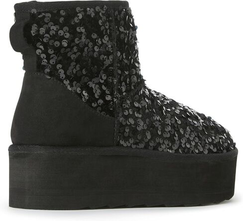 JustFab Classic Platform Snow Boots for Women Genuine Suede Leather, Ankle Boots Winter Boots with Memory Foam Insole Lightweight Anti-Slip Outsole for Outdoor Indoor in Saudi Arabia